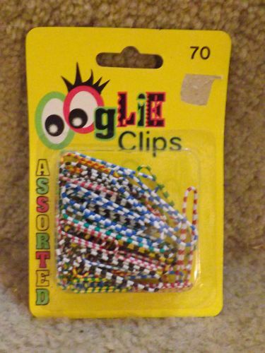 New 1 nos ooglie vinyl coated paper clips 70 assortd (50 standard, 20 giant size for sale