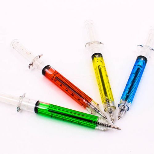 6PCS x Wholesale Ball Point Pen Kid Syringe Hospital Medical Stationery A0501