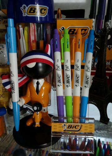 4 Bic BU1 Pens (Blue Ink) 2009 Fine 0.7 Smooth Writing Discontinued RARE!!!