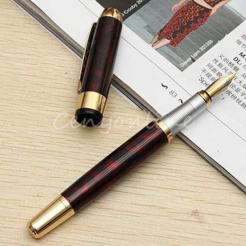 Fashion jinhao 250 frosted red and golden m nib fountain pen for graduation gift for sale