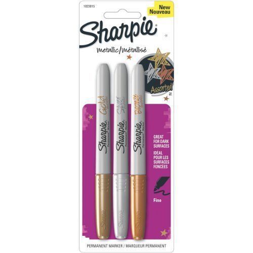 Sharpie Metallic Permanent Markers - Fine Marker Point Type - Gold, (san1823815)