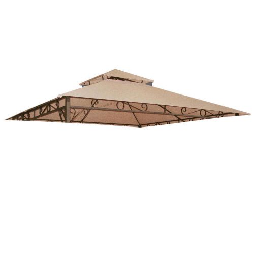 10x10 ft Garden Gazebo Top Replacement Canopy Tan