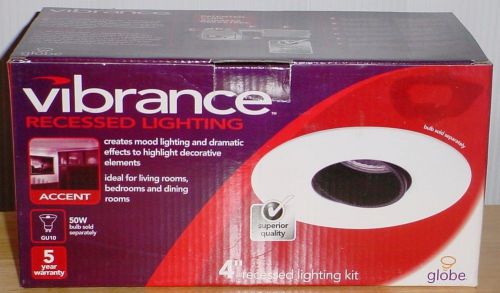 Globe Vibrance 4&#034; Recessed Lighting Kit White &amp; Black ~ NIB