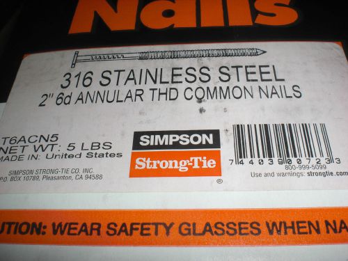 SIMPSON SWAN SECURE T6ACN5 6D DECK/COMMON NAIL 5LB 316SS 2&#034;