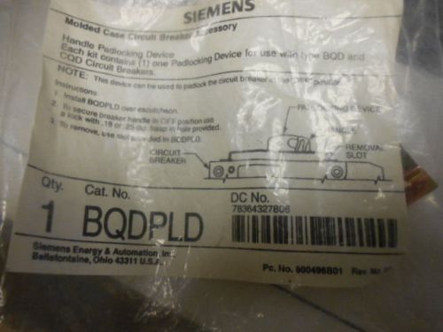 NEW SIEMENS MOLDED CASE CIRCUIT BREAKER ACCESSORY BQDPLD