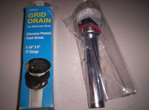 Watts Grid Drain 1 1/4 x 6&#034; 629203C Chrome Plated Cast Brass 17 Gauge