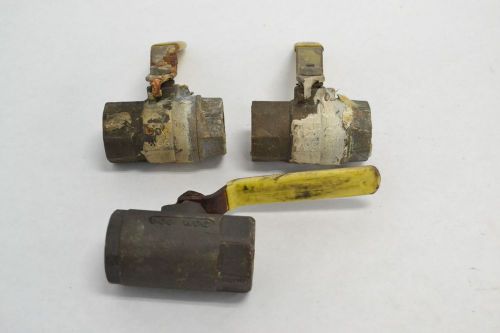 Lot 3 apollo 2 way brass ball valve 1n npt 600wog b265326 for sale