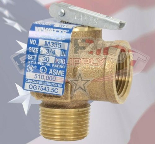 WATTS 0342692 M335-M2 3/4&#034; MALE X FEMALE 30 PSI RELIEF VALVE 510,000 BTU