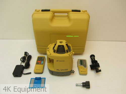 Topcon rl-vh4g greenbeam interior rotating laser level, rc-30 remote, ls-80g for sale