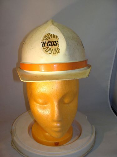 White Plumbers Hard Hat Cal Customs Red head Firestone ERB plastics co class B