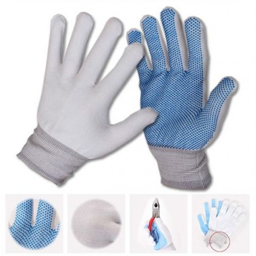 1 Pairs WORK GLOVES Nylon Dot Palm Coating Quality Nitrile Rubber Coated - Large