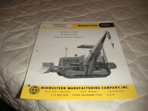 1973 MIDWESTERN MODEL C-D3 SIDEBOOM FOR CAT D3 TRACTOR SALES BROCHURE