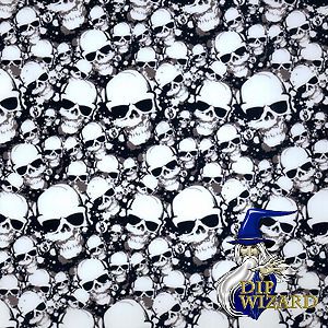 MR COOL SKULLS HYDROGRAPHIC WATER TRANSFER FILM SKULL DIP WIZARD GUN BIKER car