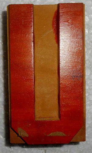 Vintage Letterpress Letter &#034;U&#034; Wood Type Printers Block Collection 85 m.m. m685