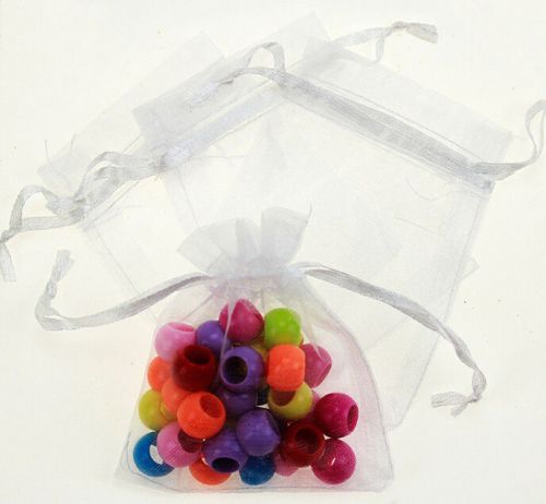 10x15cm White Organza Wedding Favor Drawstring Gift Bags Jewellery Pouches