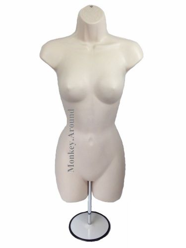 Nude Flesh Female Mannequin Torso Dress Form Display Stand Clothing Women NEW