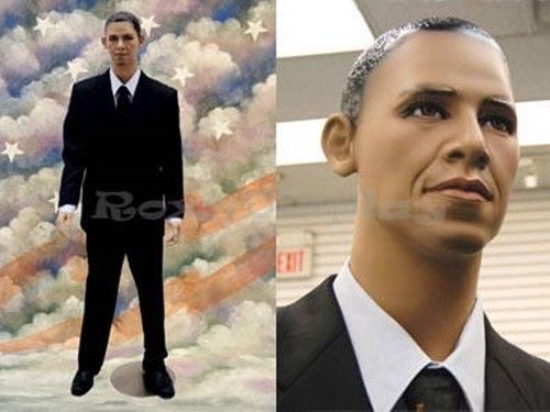 Fiberglass Realistic Male Molded Short Hair Mannequin Dress Form Display #OBAMA