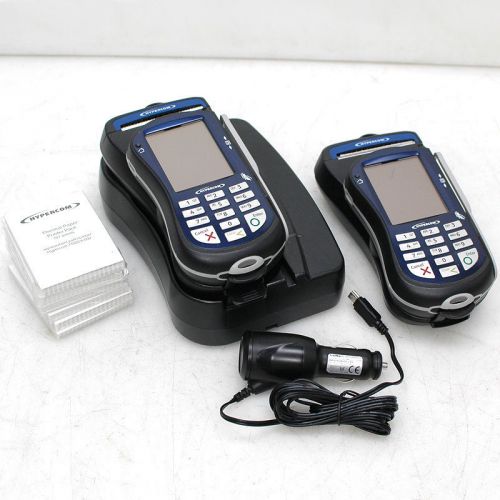 2 Hypercom Optimum M4100 Wireless Credit Card Terminals w/Printers, Dock, Paper