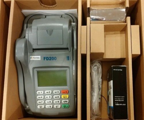 BRAND NEW FIRST DATA FD200 001302020 TERMINAL RECEIPT PRINTER MSR CHECK READER