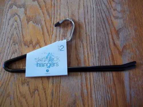 14&#034; chrome slack / pants / skirt hangers - 2  - metal hangers with rubber for sale