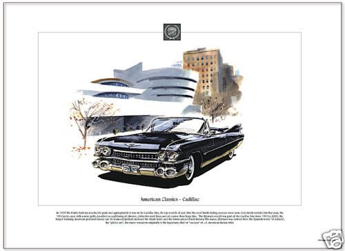 Cadillac - 1959 - us american - car art print / picture for sale