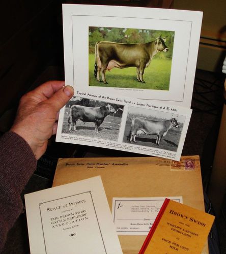 1930 BROWN SWISS CATTLE BREEDERS ASS&#039;N,Beloit,Wi. Package of Booklets,Photos etc