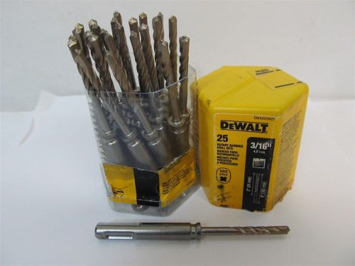 DeWalt DW5402B25, 3/16&#034; x 2&#034; x 4&#034;, SDS Plus Carbide Tipped Masonry Bits - 25 Ea.