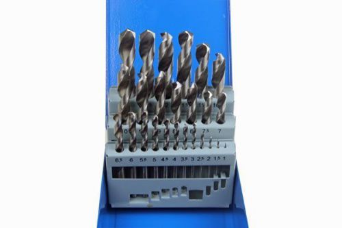 Bergen 25pc hss steel drill bit set 1mm to 13mm in metal case b2521 for sale