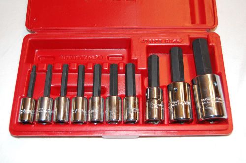 Proto 3/8&#034; &amp; 1/2&#034; Drive 10 Pc. Metric Hex Bit Set J490MA 4mm to 17mm