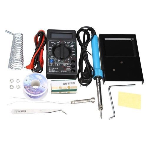 Soldering Tool Kit Soldering Iron Digital Multi Meter Desoldering Rosin Tin