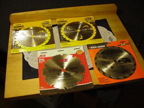 Lot C (4) Saw Blades 7 1/4  TWO Dewalt DW3178, Black Decker &amp; Ace Steel NEW!