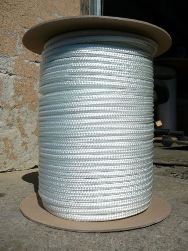 1/4&#034; x 61&#039; White Double Braided Nylon Rope halter, craft,  boat, lead line ,etc