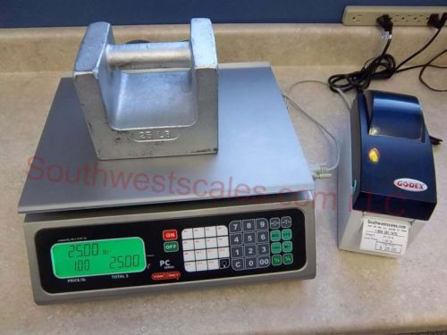 Torrey PC-40, 40 x .01lb Price Computing Deli Meat Scale Godex DT2 Label Printer