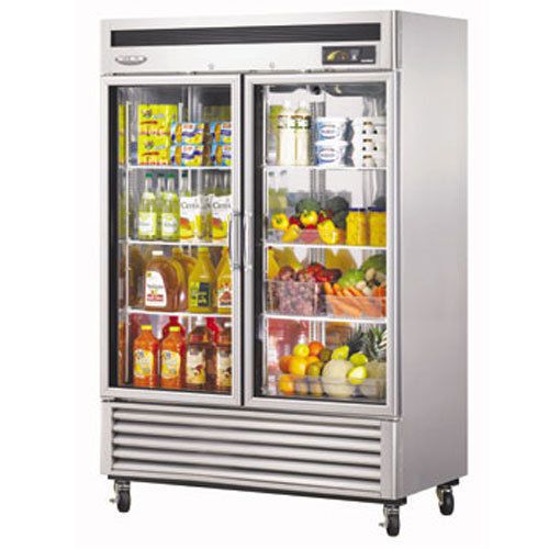 Turbo MSR-49G-2 Glass Door Merchandiser, Reach-In Refrigerator, 2 Swing Door, 54