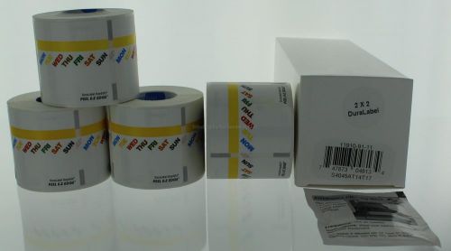 Ecolab 2&#034;x2&#034; Prep-n-Print DuraLabel Day-of-Week 4 X 300 Label Roll (1200 Total)