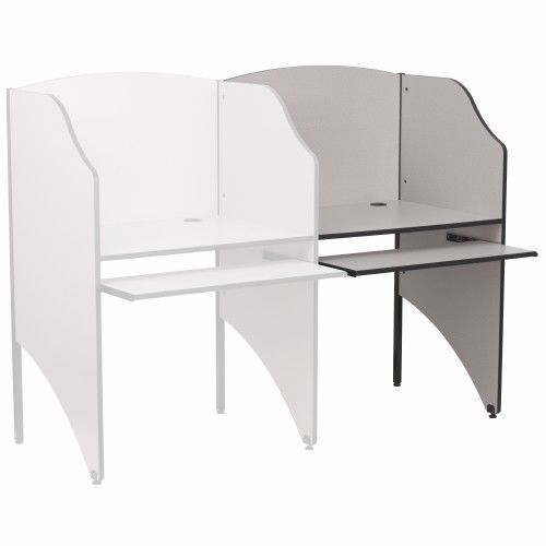 Flash Furniture MT-M6202-GY-ADD-GG Add-On Study Carrel in Nebula Grey Finish