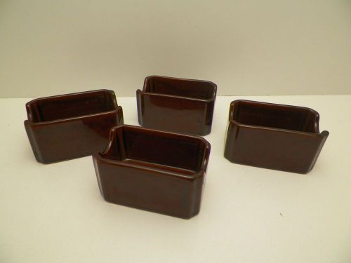 4 Brown Restaurant Style Sugar Sweetener Dish BTC USA 9719