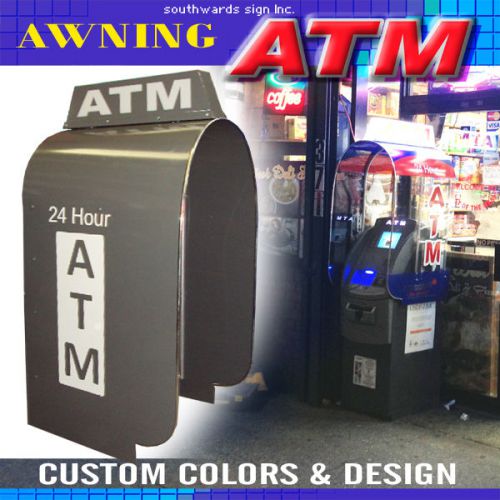 ATM Machine Enclosure with Light Topper - Gray and White Colors