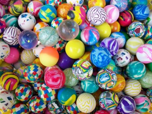 250 fancy  vending super bouncy balls 1&#034; superballs for sale