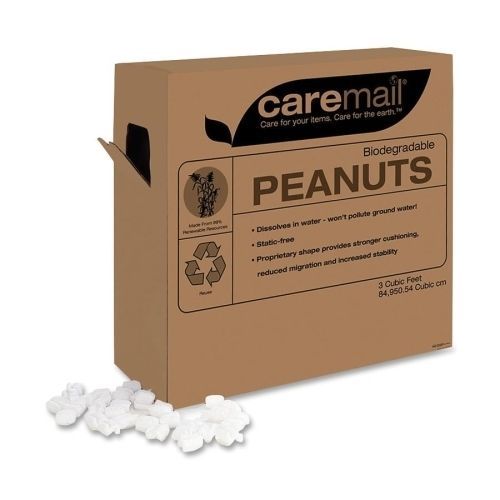 Caremail 1118683 biodegradable peanuts 3 cubic feet static-free white for sale