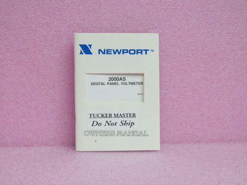 Newport Labs Manual 2000AS Digital Panel Voltmeter Owners Manual w/Schematics