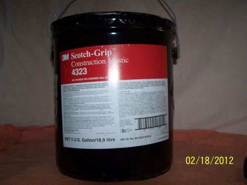 Scotch Grip 3M Construction Mastic  adhesive #4323,  5 gallon size 50 lbs