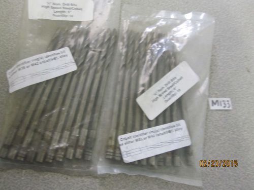 20 HSS / Cobalt Drill Bits - 1/4&#034; - 6&#034; Length