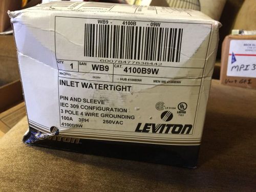 Leviton 4100B9W; inlet watertight Pin &amp; sleeve, IEC 309 config.