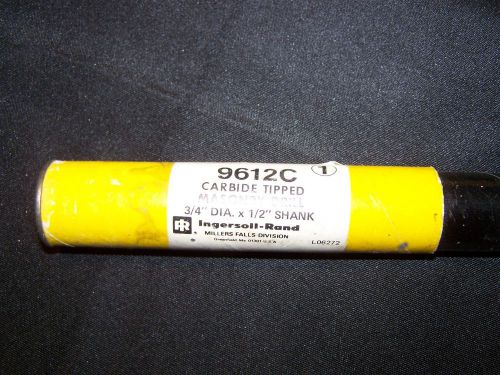 Carbide Tipped Masonry Drill 9512C 3/4&#034; Dia. X 1/2&#034; Shank Ingersol Rand