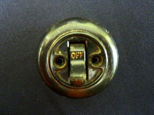 Vintage &#034;H&amp;H&#034; Hart &amp; Hegeman Porcelain Bakelite On/Off Toggle Snap Switch USA