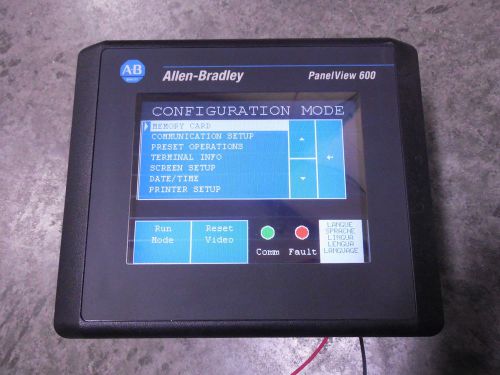 Used allen bradley 2711-t6c15l1 panelview 600 operator interface series b rev. a for sale