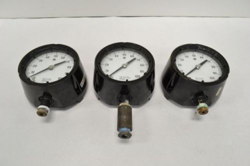 LOT 3 ASHCROFT DURAGAUGE 0-100 PSI BRONZE TUBE PRESSURE GAUGE 1/2IN NPT B213862