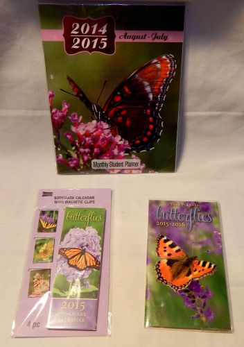 Studio18  2015-2016-2Year Planner Butterflies &amp; Bookmark Mag Clips-Student Plann