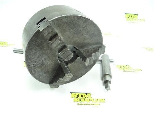 Germany  6&#034; 3 jaw lathe chuck  flat back + key for sale